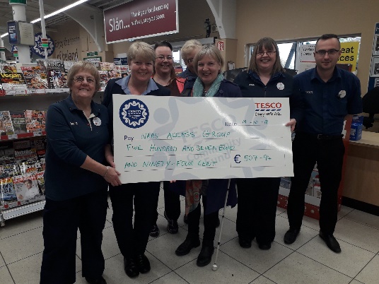 Thanking Tesco for their help with funding for the group and the Cancer Support Garden in Naas